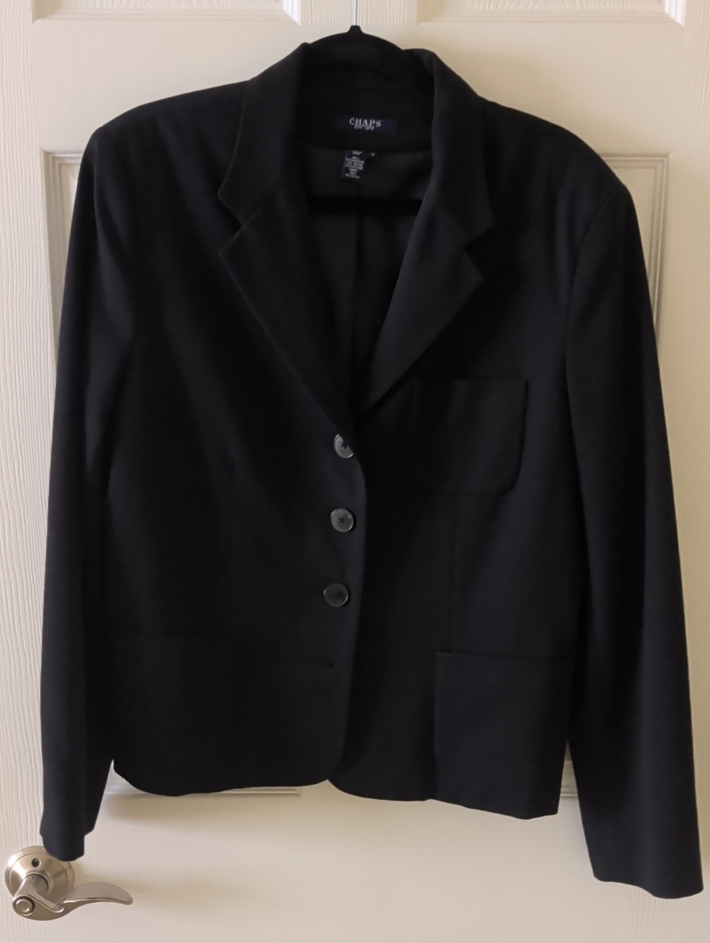 Chaps Women's Black Three-Button Tailored Blazer
